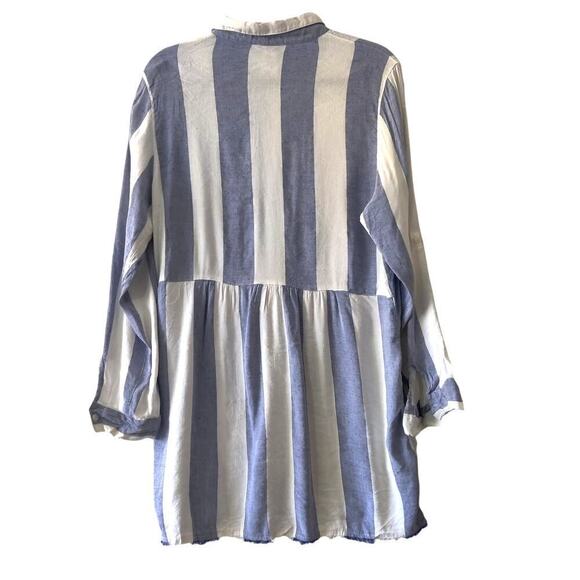 Tommy Bahama Rugby Beach Striped Print Boyfriend Cover-Up Shirt Dress Large - Picture 4 of 7